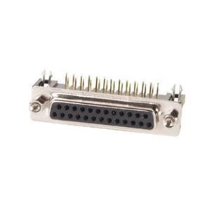 Conector sub-d 25 pines hembra circuito impreso acodado