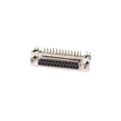 Conector sub-d 25 pines hembra circuito impreso acodado