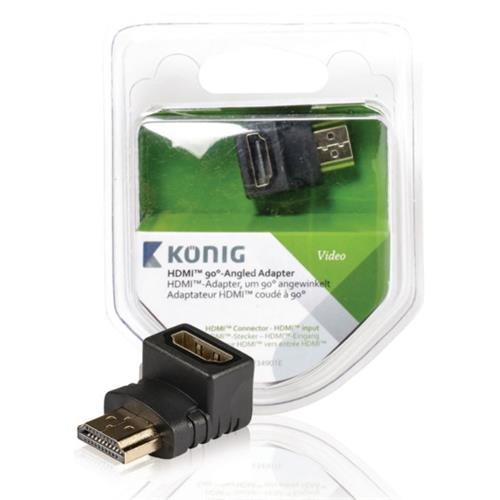 Adaptador HDMI M-H acodado Blister Konig
