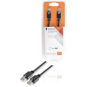 Cable latiguillo UTP cat.5E 5m Negro Blister Konig