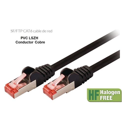 Cable latiguillo S-FTP cat.6 1m libre halogenos Cobre