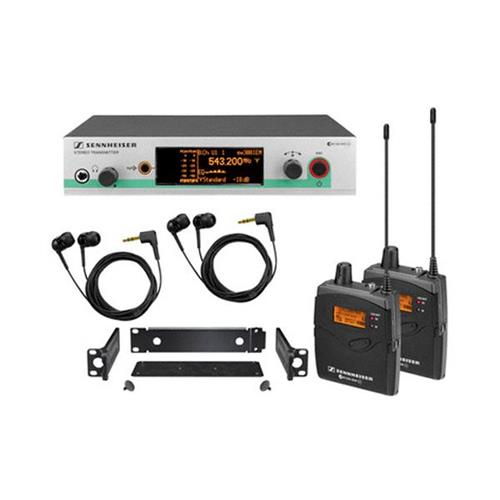 Sistema IEM con transmisor fijo estéreo con dos receptores de petaca EW 300-2 G3
