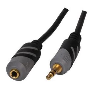 Cable audio Jack 3,5 estereo macho hembra 1m