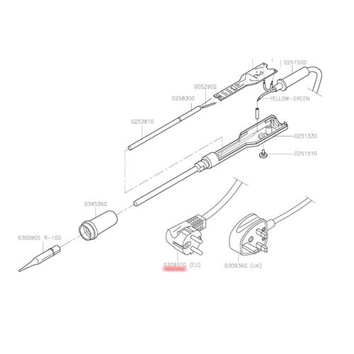 Cable repuesto 3x0,75mm 1,5m negro goma para SL2020 JBC