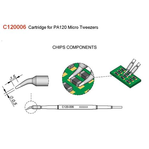 Cartucho Advanced 0,5mm para micropinza PA120-A JBC