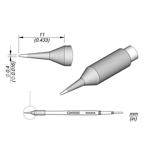 Cartucho Advanced conico C245-032 0,4mm JBC