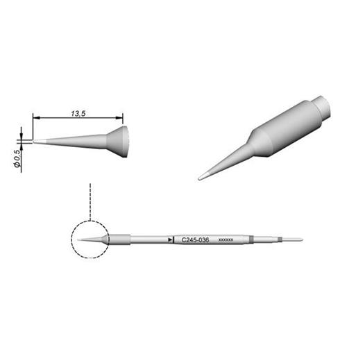 Cartucho Advanced conico C245-036 0,5mm JBC