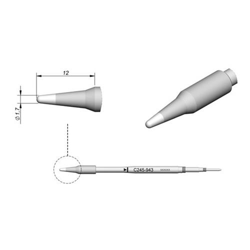 Cartucho Advanced conico C245-943 1,7mm  JBC