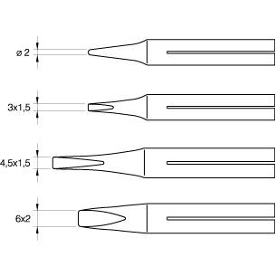 Punta soldador Classic 65S R20D JBC 2mm