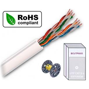 Cable datos UTP Cat.5e Blanco uso Exterior