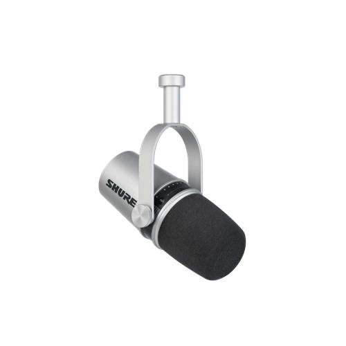 Microfono vocal dinamico hibrido XLR/USB plateado MV7-S Microfono vocal dinamico hibrido XLR/USB plateado MV7-S