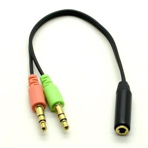 Cable adaptador Jack 3,5mm hembra microfono y auricular