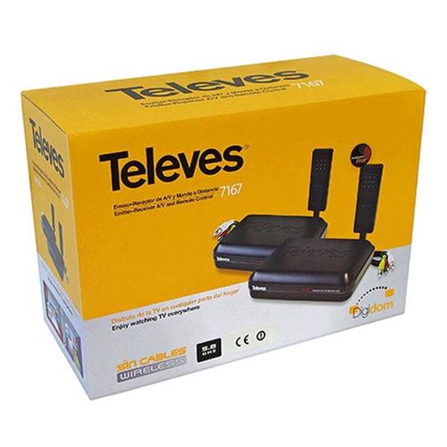 Emisor + Receptor Digidom Audio/Vídeo 5,8GHz con 8 Canales Televes Emisor + Receptor Digidom Audio/Vídeo 5,8GHz con 8 Canales Televes