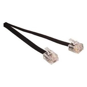 Cable telefono con terminales 6/4p. 2m negro