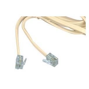 Cable telefono con terminales 6/4p. 15m blanco