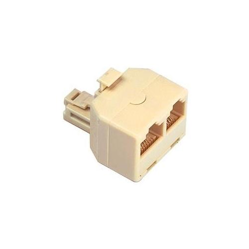 Conector telefono multiple 6P6C 1 macho a 2 h.