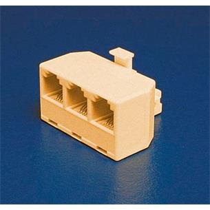 Conector telefono multiple 6P/4C 1 macho a 3 h.