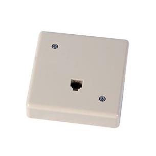 Roseta 6P/4C RJ11 conex.frontal sobre pared