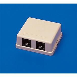 Roseta telefono doble RJ11 6P4C sobre pared