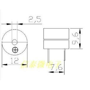 Zumbador piezoceramico circuito impreso 5Vac SIN Oscilador
