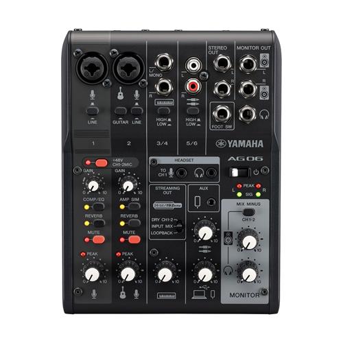 Mezclador audio 6 canales interface USB color negro AG06 MK2