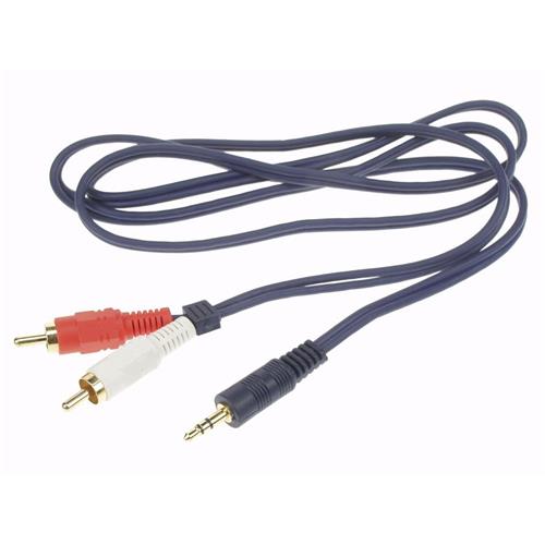 Cable audio Jack 3,5 estereo a 2 RCA 1metro Nedis