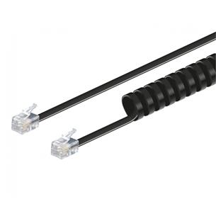 Cable para microfono en espiral RJ9 negro 2mts