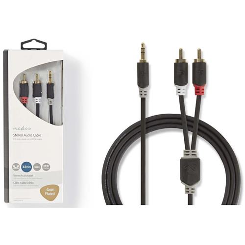 Cable Jack 3,5mm estereo a 2 RCA 5mts NEDIS