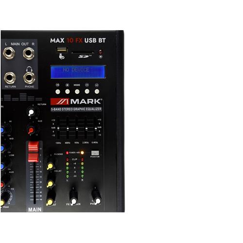 Mezclador de audio MAX 10 FX USB BT