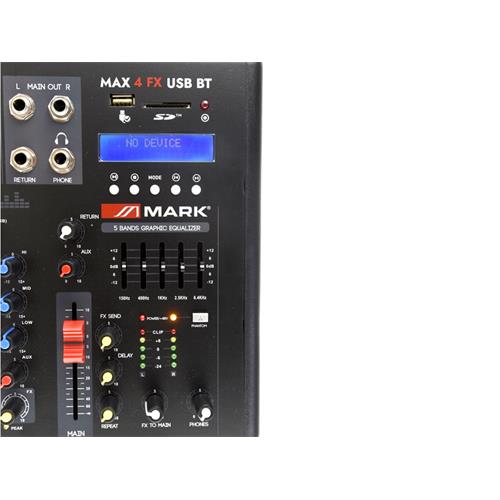 Mezclador de audio MAX 4 FX USB BT Mezclador de audio MAX 4 FX USB BT