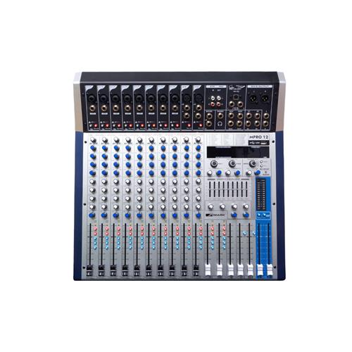 Mezclador audio 8 mono + 2 estereo USB/BT MPRO 12