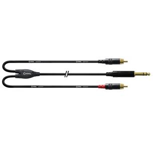 Cable Jack 6,3 mm stereo - 2 x RCA Long. 3m. CFY 3 VCC
