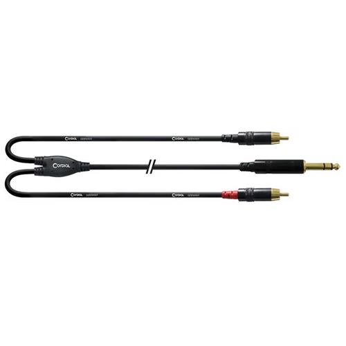 Cable Jack 6,3 mm stereo - 2 x RCA Long. 3m. CFY 3 VCC