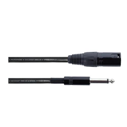 Cable XLR macho - Jack 6,3 mm mono Long. 5m EM 5 MP