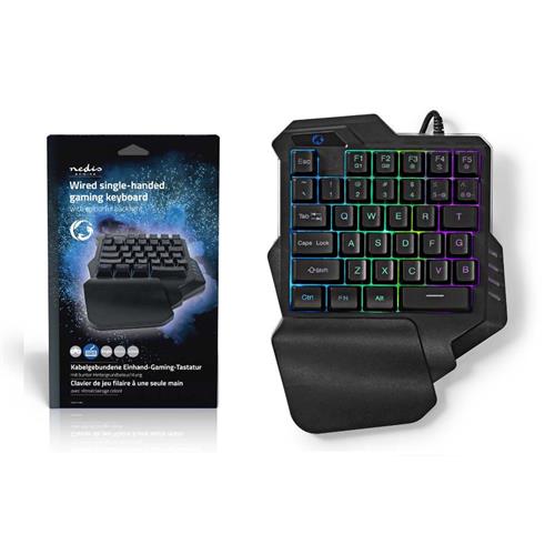 Teclado Gaming 1 mano RGB Nedis 110BK