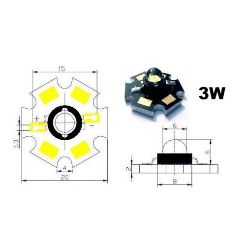 Led Star con disipador 3W Blanco Neutro