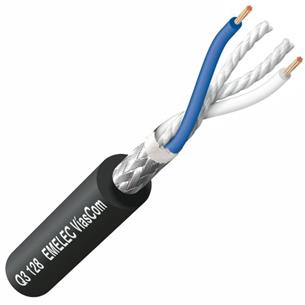 Cable microfono OFC malla trenzada negro 2x0,35mm Q3128