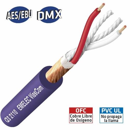 Cable DMX 1 x 2 x 0,22mm 110 ohm blue night Q3 2110