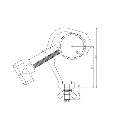 Garra para proyector de iluminación plateado FK 300
