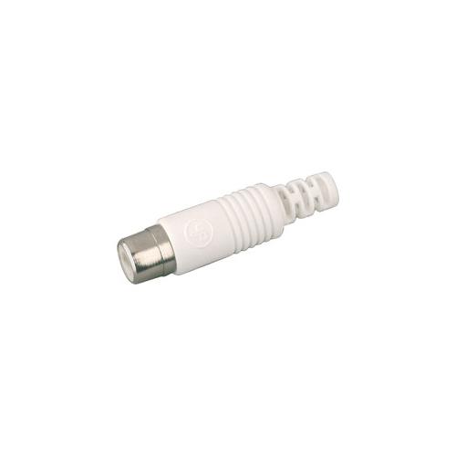 Conector RCA hembra aereo PVC blanco