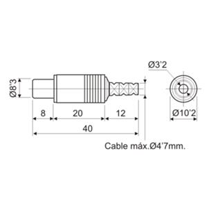 Conector RCA hembra aereo PVC blanco 2