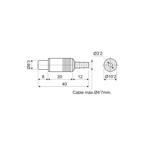 Conector RCA hembra aereo PVC blanco