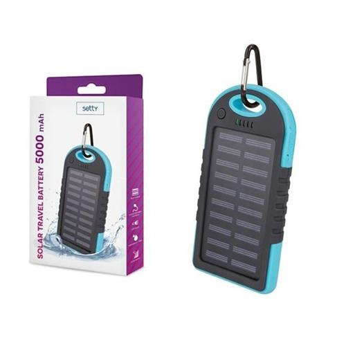 Power Bank Solar USB 5000mA Azul