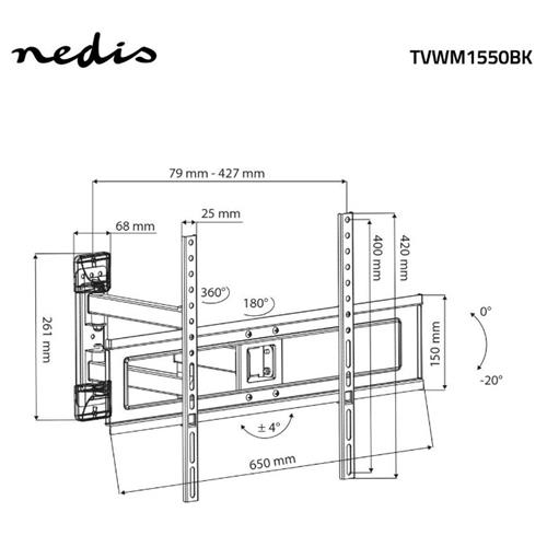 Soporte TV 37/70" con Rotacion.max.35kg Nedis