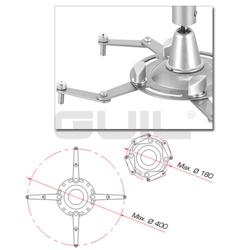 Soporte telescopico polivalente para techo o pared PTR-15