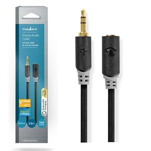 Cable audio Jack 3,5 estereo macho hembra 2m Nedis