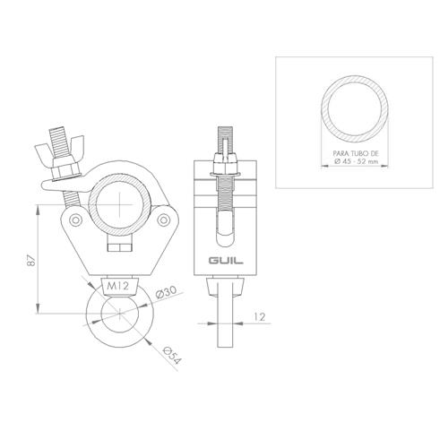 Abrazadera con argolla ABZ-04