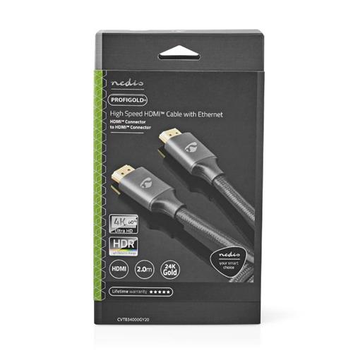 Cable HDMI 2mts Ultra M-M 18Gbps 4K60hz Nedis