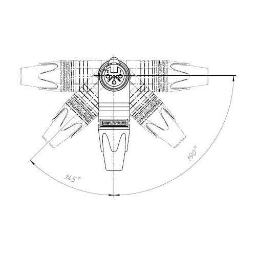 Conector XLR 3P acodado hembra NC3FRX
