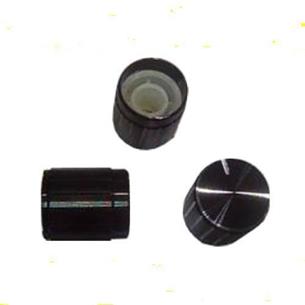 Boton de mando 14x17mm eje estriado 6mm negro